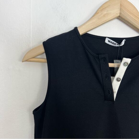 NWT Marie Hell Black White Tunic Shift Mini Mod Retro Dress Sustainable Small - Picture 3 of 12